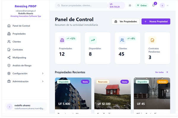Panel de Control AmazingProp