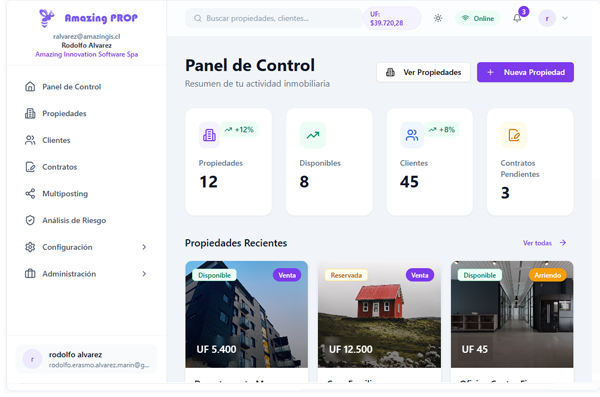 Panel de Control AmazingProp